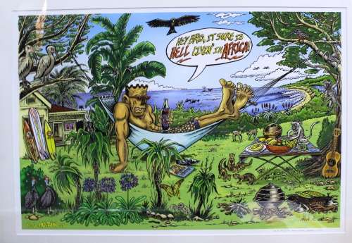 Framed `The Black Mamba` print - by ND Mazenpai 1/10 as seen on TV `pawn stars SA`