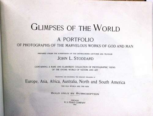 `Glimpses of the World` a portfolio of photographs RARE