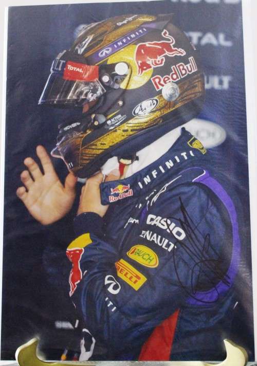 Sebastien Vettel - Formula One World Champion - hand-signed photo with certificate