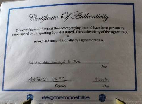 Sebastien Vettel - Formula One World Champion - hand-signed photo with certificate