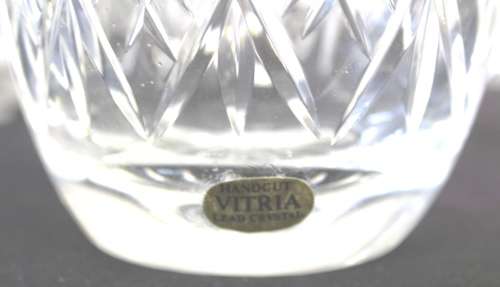 Hand Cut `VITRIA` lead crystal jug and 1 glass, unfortunately the other glass broke