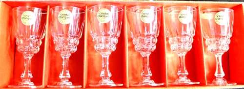 Cristal D`arques France genuine lead crystal 6 piece