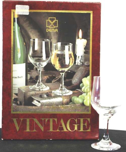 6 Vintage Wine Glasses with fine rim