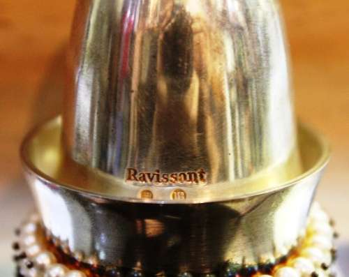 Silver bell on a stand in wooden box made by Ravissant india