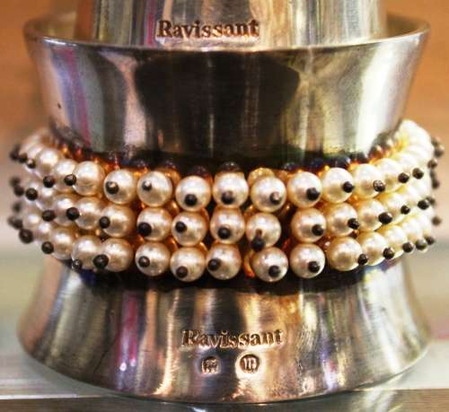 Silver bell on a stand in wooden box made by Ravissant india