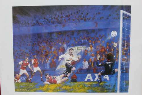 Framed Man United Soccer Team - in play