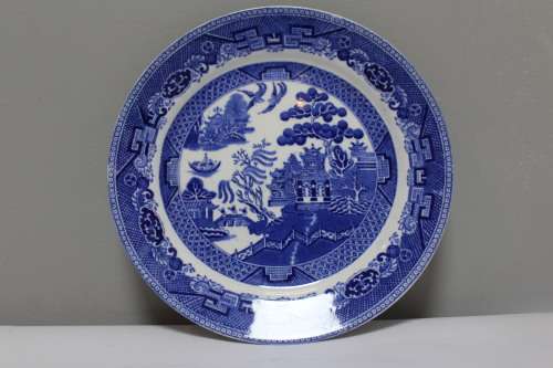 2 x Asian painted wall hanging plates