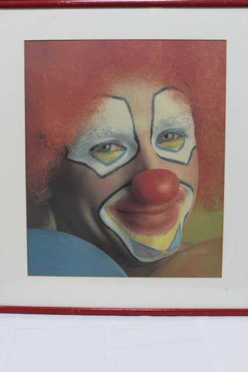 Framed picture of a clown