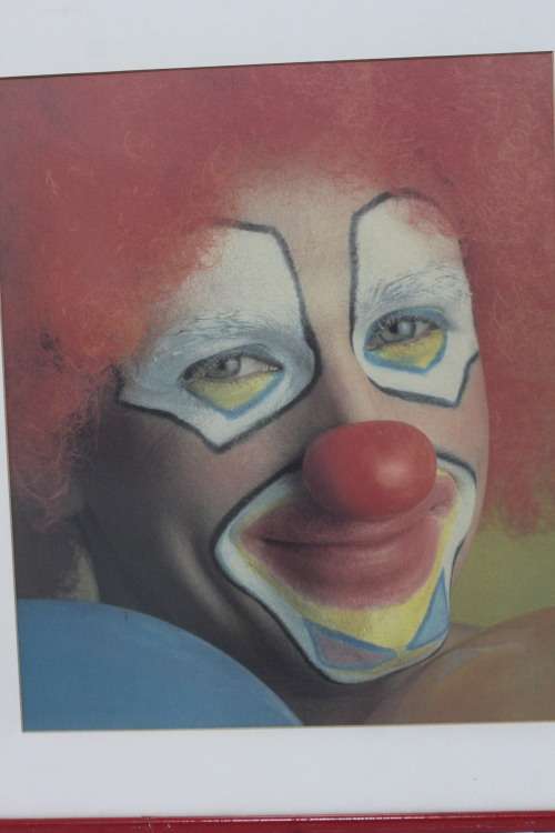 Framed picture of a clown