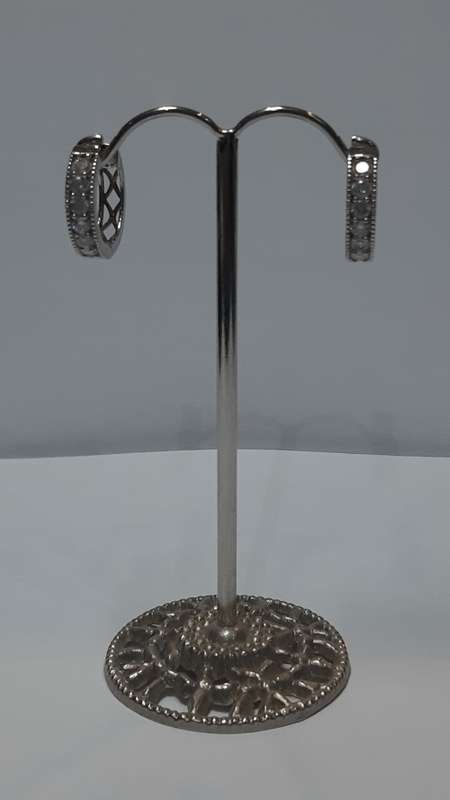 Sterling silver huggies with zirconias