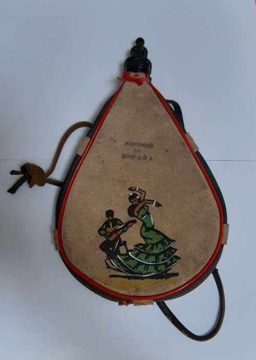 Vintage Spain style water bottle - made from leather