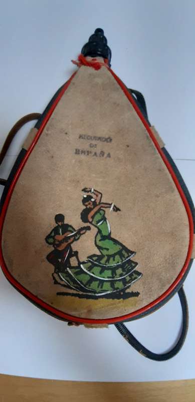 Vintage Spain style water bottle - made from leather