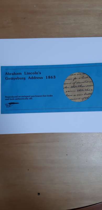Official copy of Abraham Lincoln`s Gettysburg Address 1863