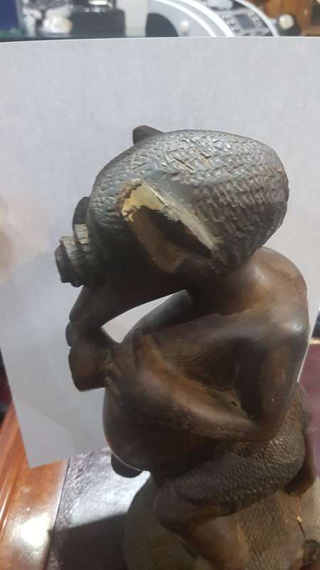 African wooden carving - ears slightly damaged