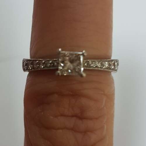 Platinum Princess diamond ring