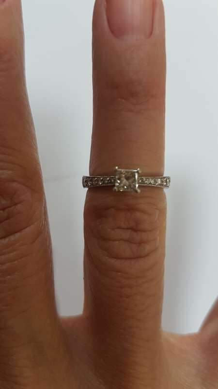 Platinum Princess diamond ring