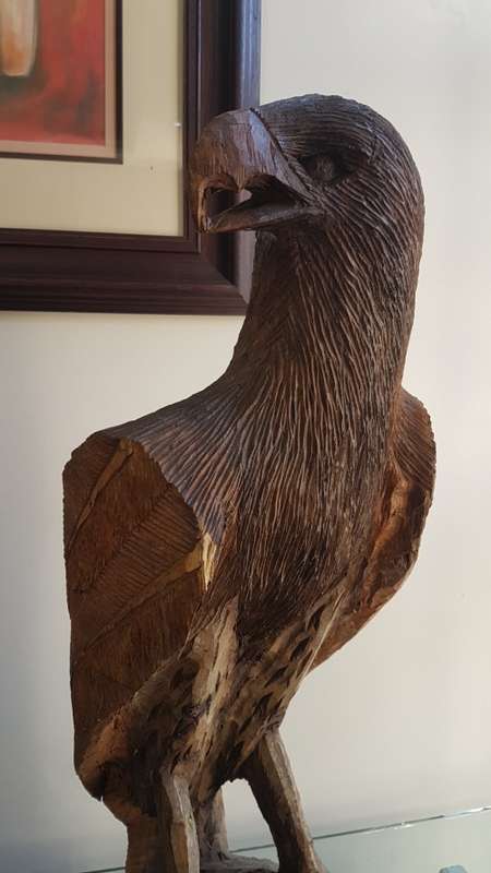 African large eagle wooden carving