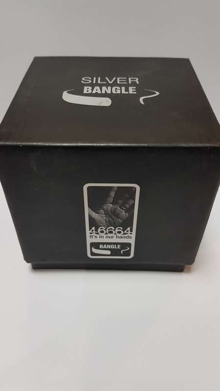 Collectible sterling silver 46664 Mandela bangle
