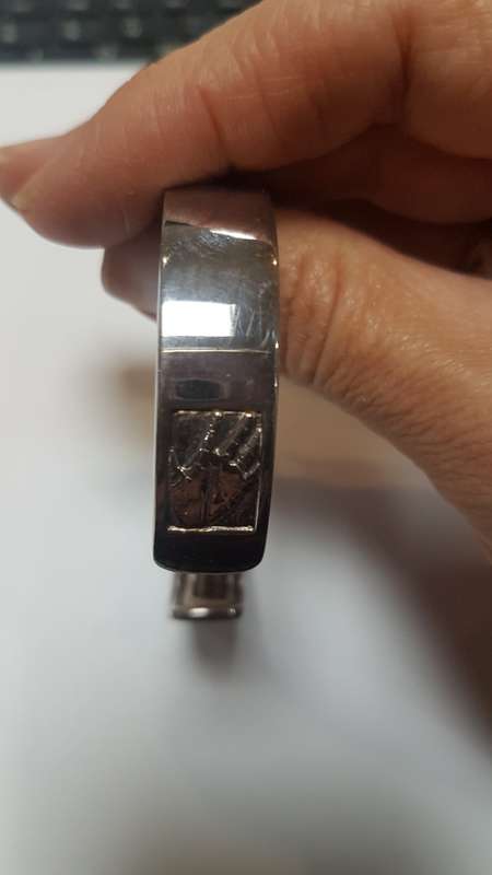 Collectible sterling silver 46664 Mandela bangle