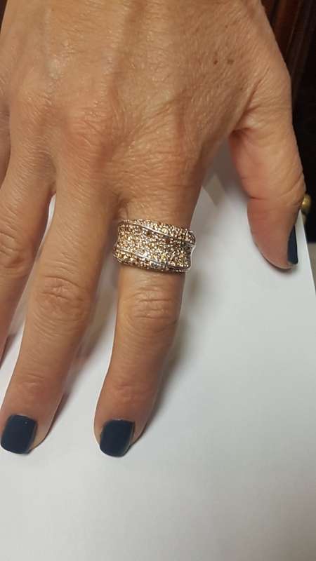 Sterling silver dress ring, set with semi precious stones