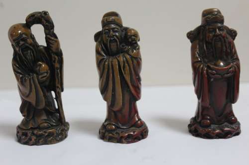 3 x piece resin Asian figurine set
