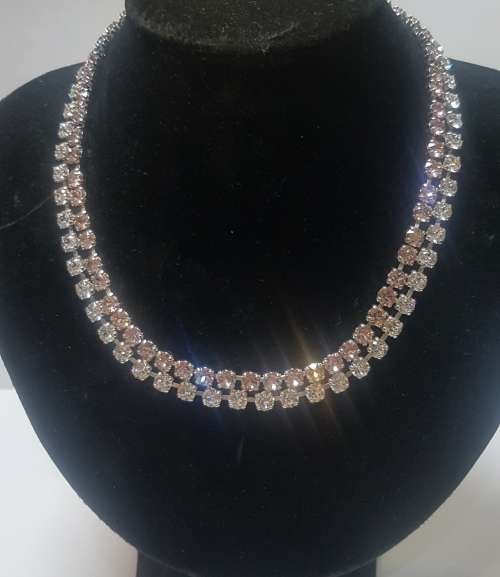 Swarovski fashion jewellery 2 tone crystal necklace