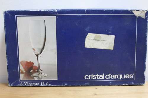 6 x Crystal champagne glass in original box