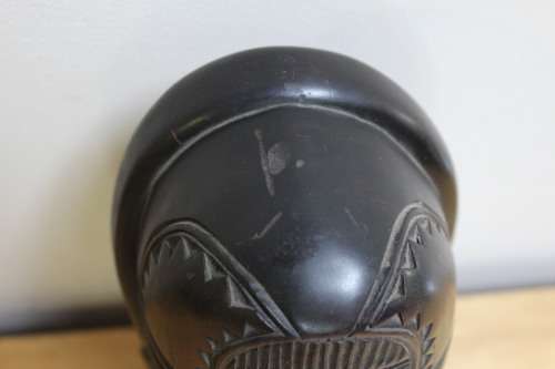 Central African carved wooden mask - There is a slight scuff mark on the head/top