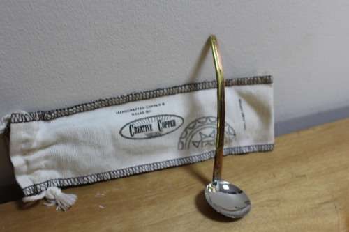 Copper sugar spoon