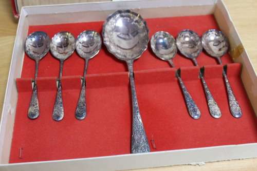 Antique spoon collection in its original box