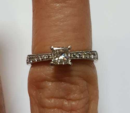 Platinum Princess diamond ring