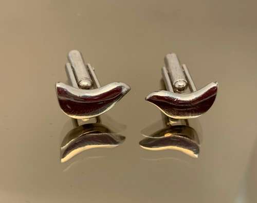Stainless steel dove cufflinks