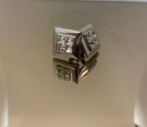 Stainless Steel Cufflinks with cubics