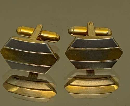Stainless Steel men`s cufflinks with gold coluring