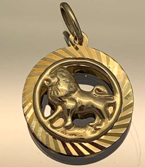 9ct (1.3gram) Yellow Gold Star Sign (Leo) Pendant