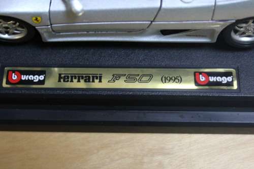 Collectible Burago mini Ferrari F50 - not in mint condition - can be used for spare parts