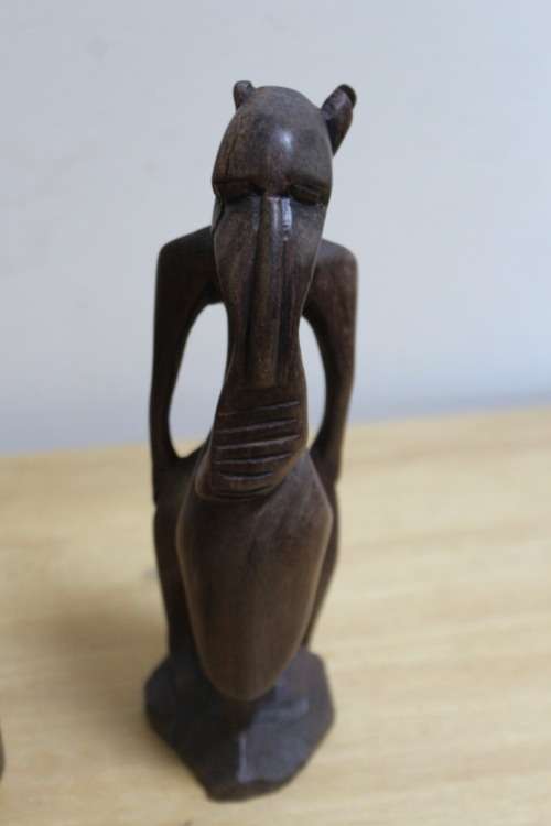 Pair of Carved Wooden African Statue