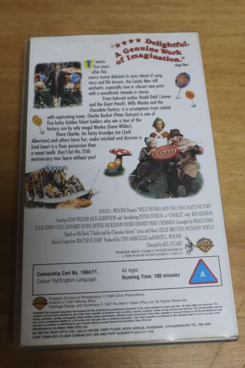 Collectible Willy Wonka and The Chocolate Factory on VHS Video