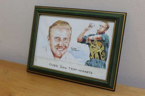 Framed Alan Donald drawn picture