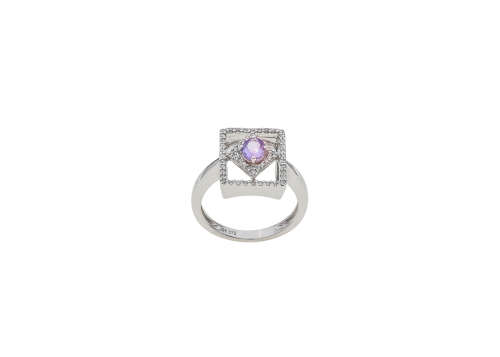 9ct (4.2grams) White Gold Oval Tanzanite 0.34ct with Diamonds surrounding the stone I/J VS/SI Ring