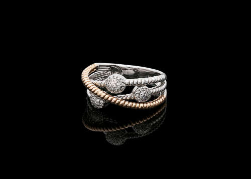 14ct (4.8grams) Two tone 54 x Diamonds IJ VS/SI Ring