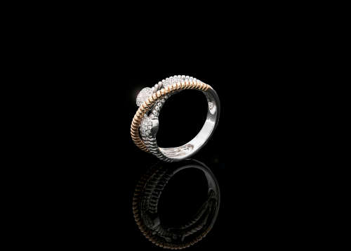 14ct (4.8grams) Two tone 54 x Diamonds IJ VS/SI Ring