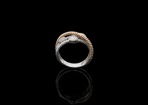 14ct (4.8grams) Two tone 54 x Diamonds IJ VS/SI Ring