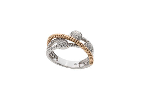 14ct (4.8grams) Two tone 54 x Diamonds IJ VS/SI Ring