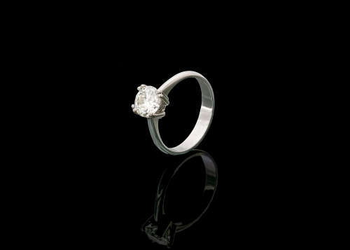 9ct (3grams) White Gold Round Brilliant Diamond M I2 Ring with GIA Cert