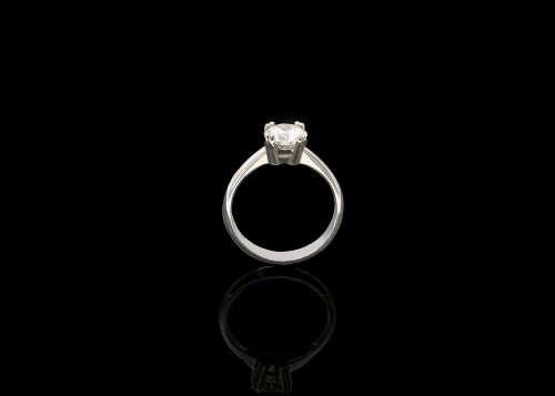 9ct (3grams) White Gold Round Brilliant Diamond M I2 Ring with GIA Cert