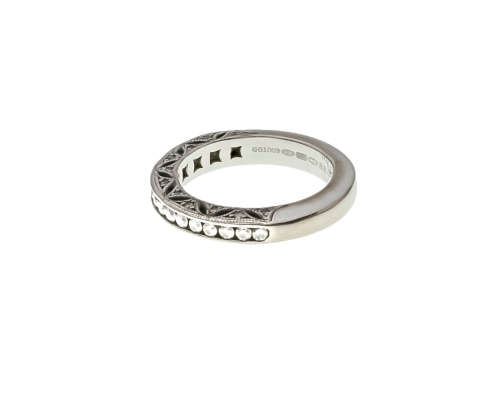 5.3 grams 18 carat White Gold Browns Vintage Half Diamond Eternity Band