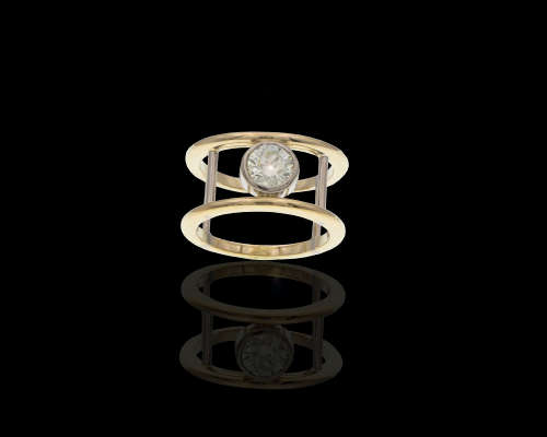 18ct 9.2gr YG and WG 0.90ct RB Q-R Range VS1- with a GIA Certificate