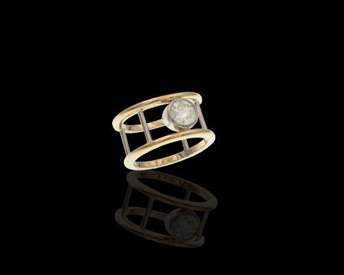 18ct 9.2gr YG and WG 0.90ct RB Q-R Range VS1- with a GIA Certificate
