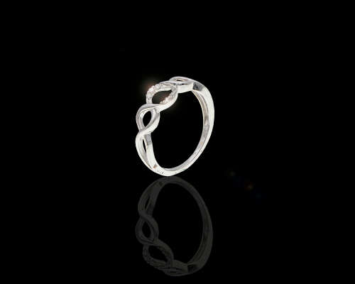 9ct, 1.9gr White Gold Infinity Diamond Ring